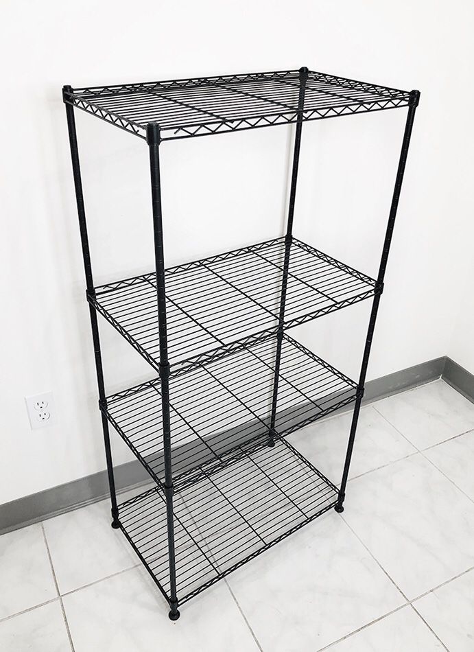 $35 NEW Small Metal 4-Shelf Shelving Storage Unit Wire Organizer Rack Adjustable Height 24x14x48”