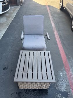Convertible Chair Bed and Wicker Side Table
