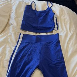 Blue and white two piece set Size M