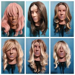 Wig Lot: 12 Synthetic Wigs