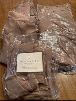 5 panels pottery barn silk dupioni drapes 50x84" pole pocket