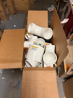 Title: Bulk Lot PVC Plumbing Fittings – Charlotte Pipe – Various Sizes