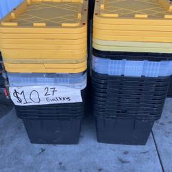 Storage Totes 27 Gallons 10$ Each 