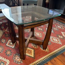 Beveled Glass End Table