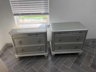 Silver nightstands
