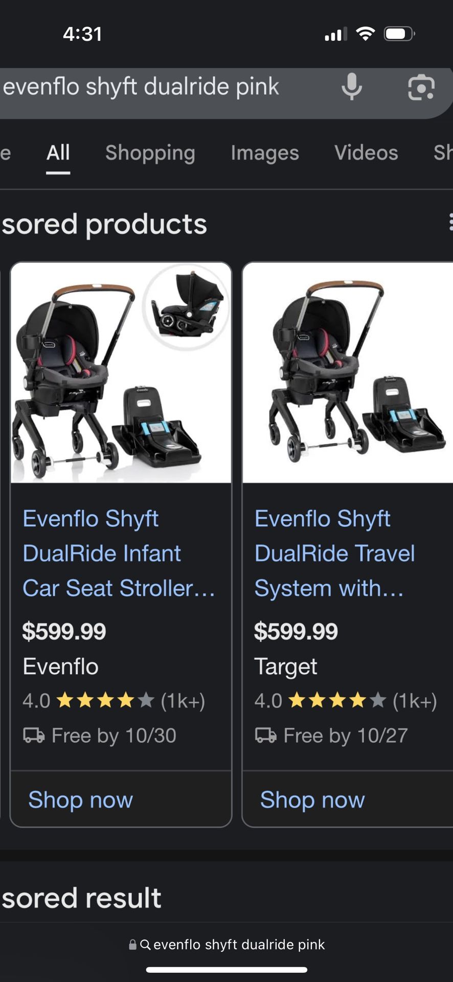 evenflo shfyt dualride, car seat & stroller in one
