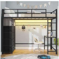 Used loft twin XL Bed Frame w Mattress