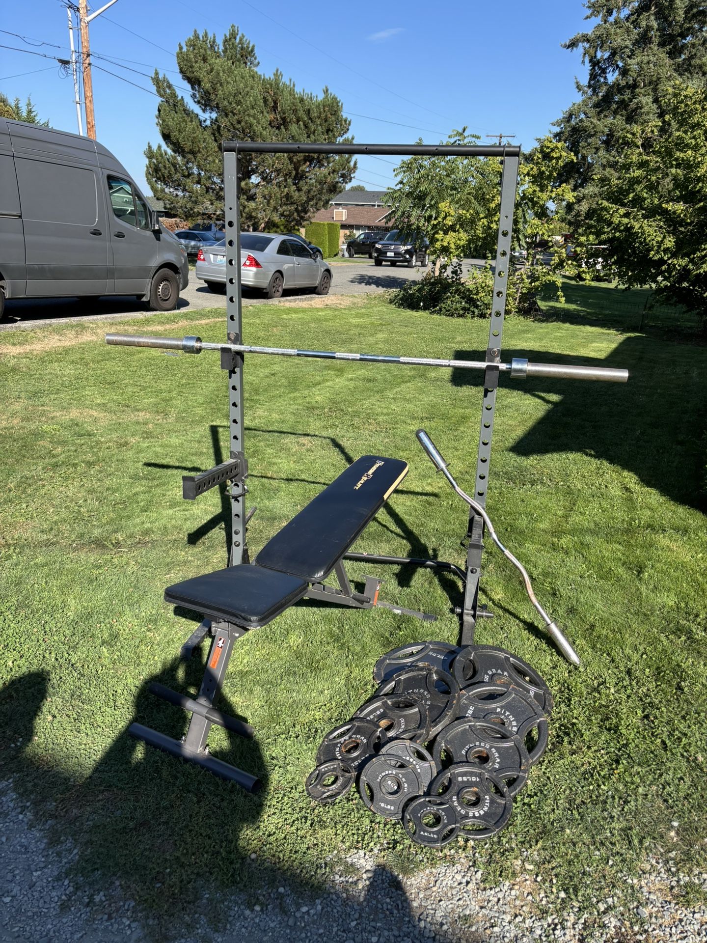 Squat Rack Weights Bar Weight Bench