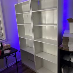 Two 5-shelf Bookcase /organizers 