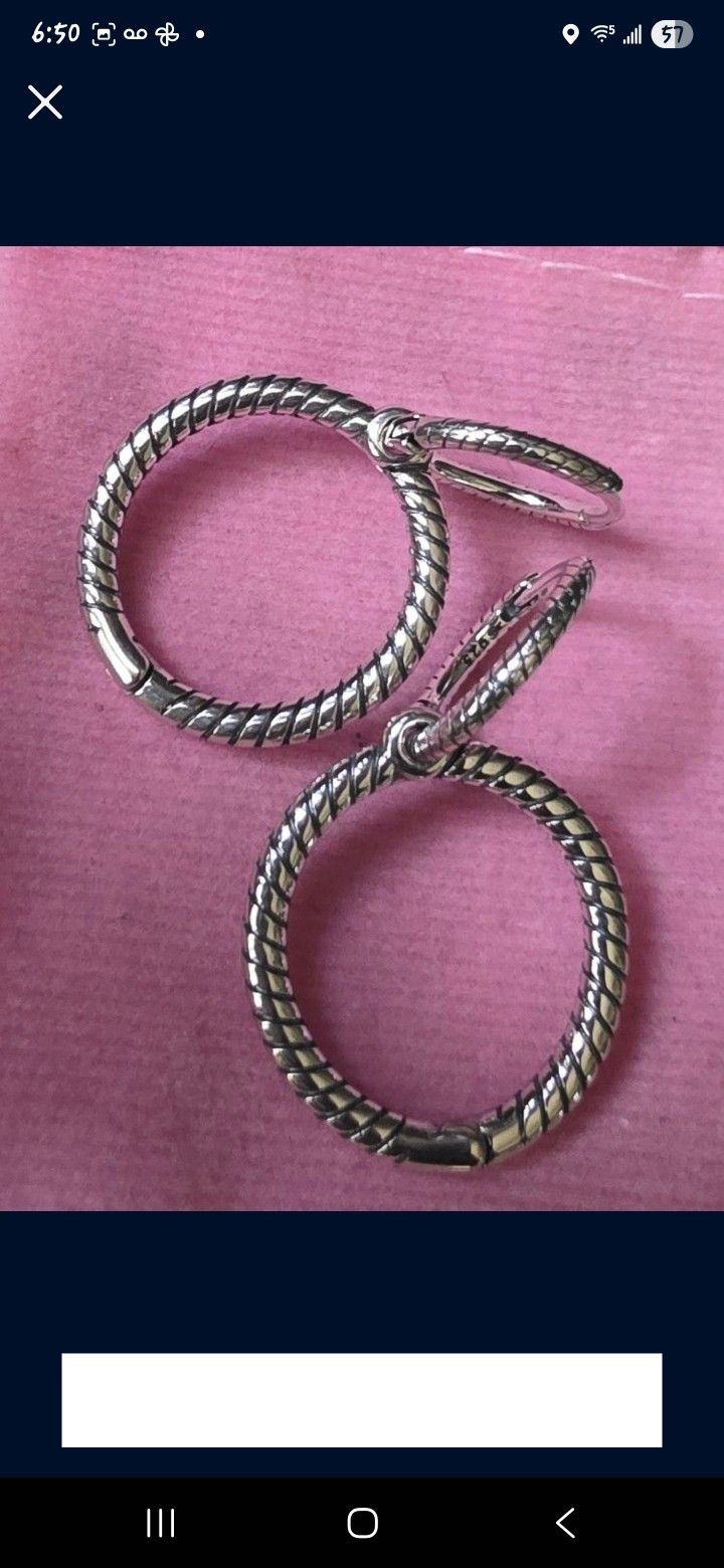 Pandora Hoop Charm Earrings 