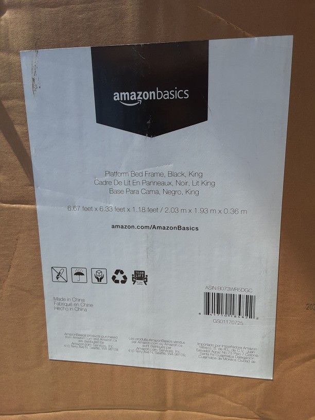King Size Platform Bed Frame, Brand New