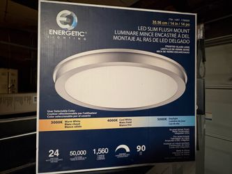 Energetic 14” Slim LED Flush Mount Light Fixture. New in box