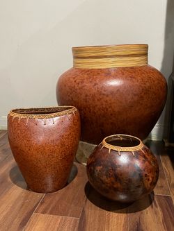 Three Decorative World Import Pots