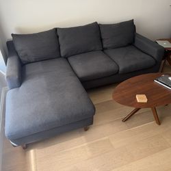 Interior Define Sloan 92” Sofa with Chaise – Charcoal – Excellent Condition