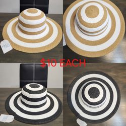 New Time And Tru Women's Stripe Floppy Hat -$10 EACH