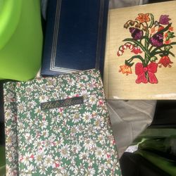 Vintage Photo Albums And Sented Paper Drawer  In Box 