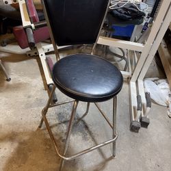 ONE SMALL GARAGE CHAIR SHOP STOOL 