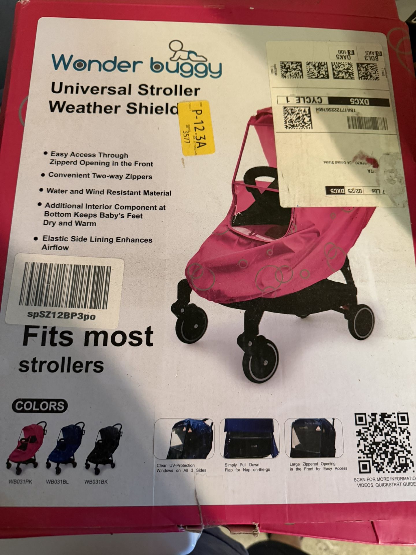 Universal Stroller Weather Shield - Pink 