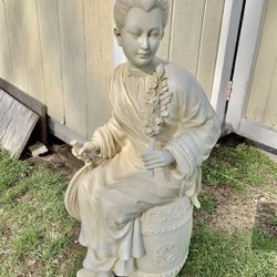 Seated Asian Lady Zen Garden Statue