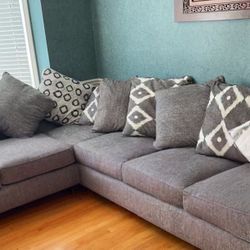 Grey Couch With Pillows