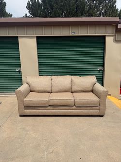 Delivery! Great Condition Tan Sofa
