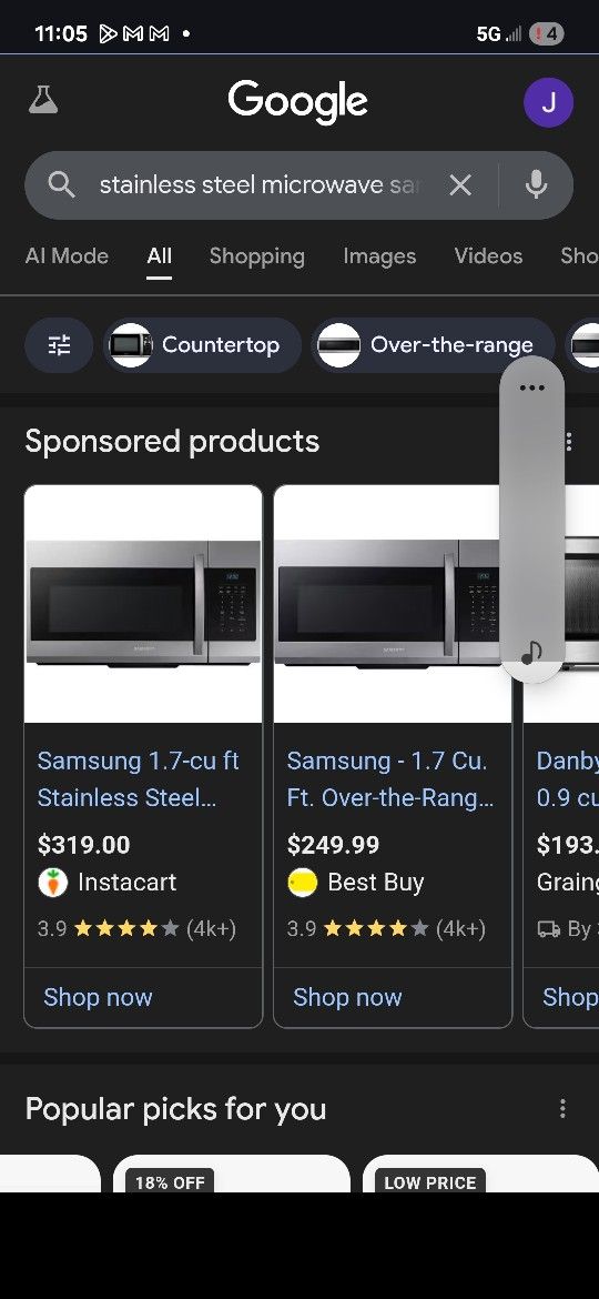 Samsung Microwave Stainless Steel