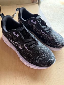 Kids Avia Black and purple Running Sneakers