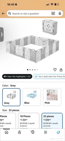Albott 22-Piece Foldable Baby Playpen
