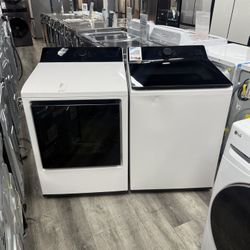 LG - 5.5 Cu Ft Extra Large Capacity Washer With Ai Sensing & 7.3 Cu Ft 220 Volt Electric Dryer Laundry Pair In Alpine White 🔌⚡️