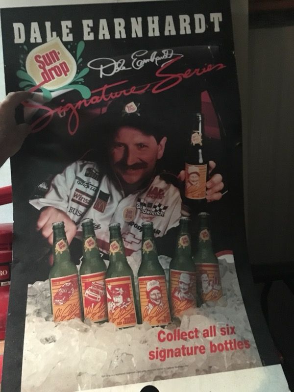 Dale Senior Sundrop collection with poster early 80s also have all six on open bottles of soda