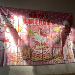 Hello Kitty Birthday Backdrop