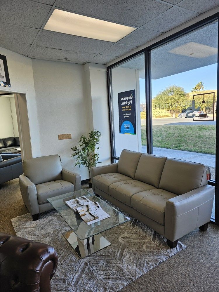 100% Real Leather Sofa-Galligher