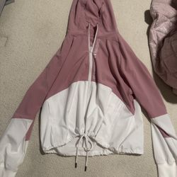 Nwot Womens Large Under Armour Storm Pink White Full Zip Jacket 