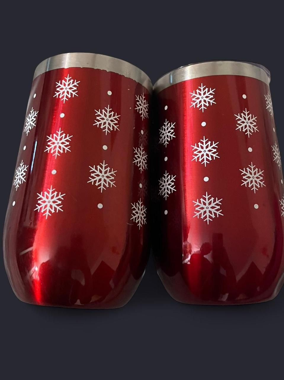 Red and White Insulated Wine Glasses