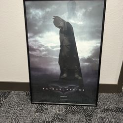 AUTHENTIC 2005 BATMAN BEGINS framed movie poster 