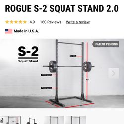 Rogue S-2 Squat Stand, With Accessories