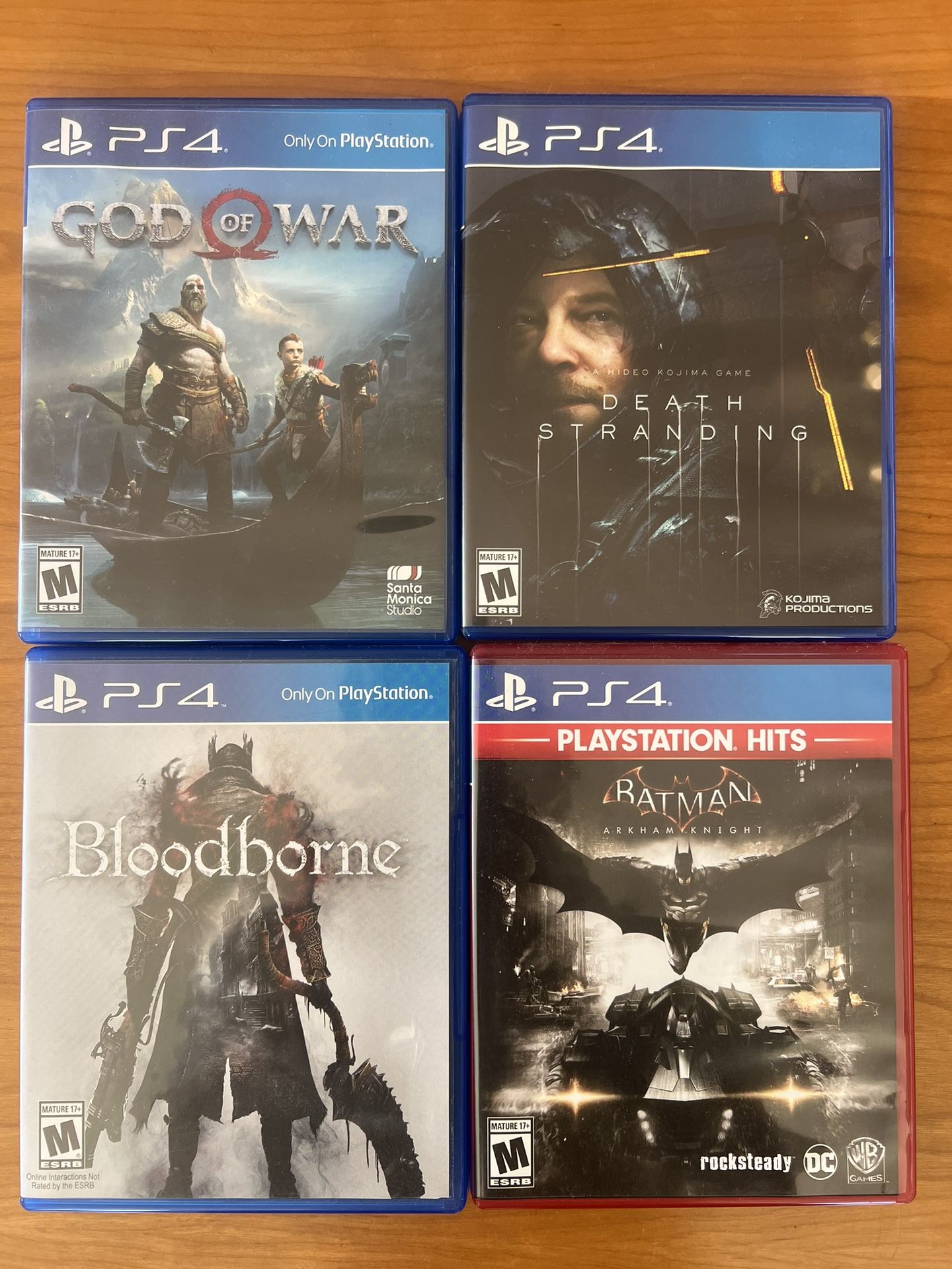 PS4 Games - Bloodborne, God Of War, Death Stranding, Batman Arkham Knight