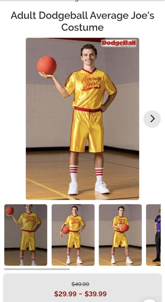 Adult Dodgeball Average Joe's Costume