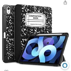 Fintie ipad air 4 with pencil holder tpu case composition book black