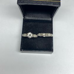White Gold Diamond Engagement/wedding Set