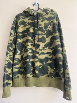 BAPE A Bathing Ape Green Camo Pullover Hoodie 