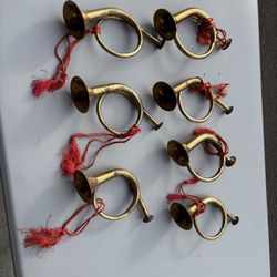 7 Brass Horn Ornaments