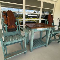 Custom Made Mermaid Table And Chairs