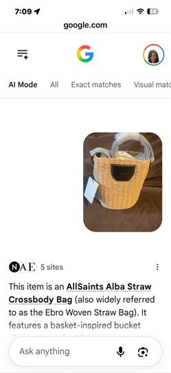 All saints Alba Straw Crossbody Bag