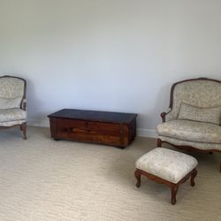 Queen Chairs With Footstools 