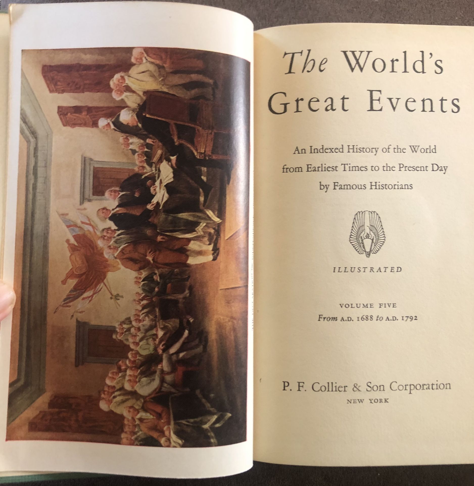 Vintage/Antique The Worlds Great Events From 1(contact info removed) HC 1945 Book GC