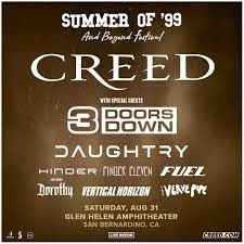 Creed Concert Tickets  -  Glen Helen Amphitheater 