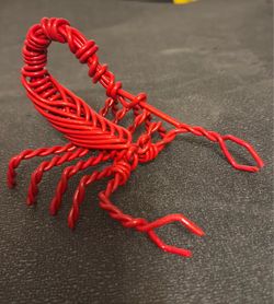Red Wire Scorpion Sculpture