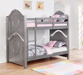 Metallic Twin/Twin Bunk Bed