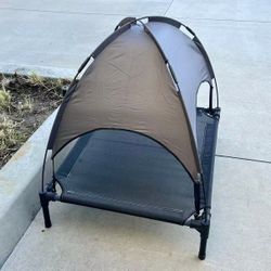 New In Box 30x25x30 Inches Tall Black And Gray Elevated Dog Cat Pet Cot Elevated Bed With Canopy Sun Shade 